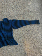 Stripey blue/black mesh pullover | SAMPLE SALE