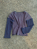 Stripey blue/pink slouch pullover