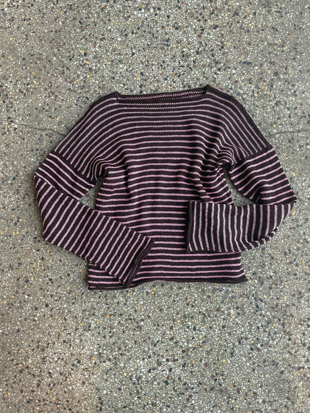 Stripey brown/pink slouch pullover