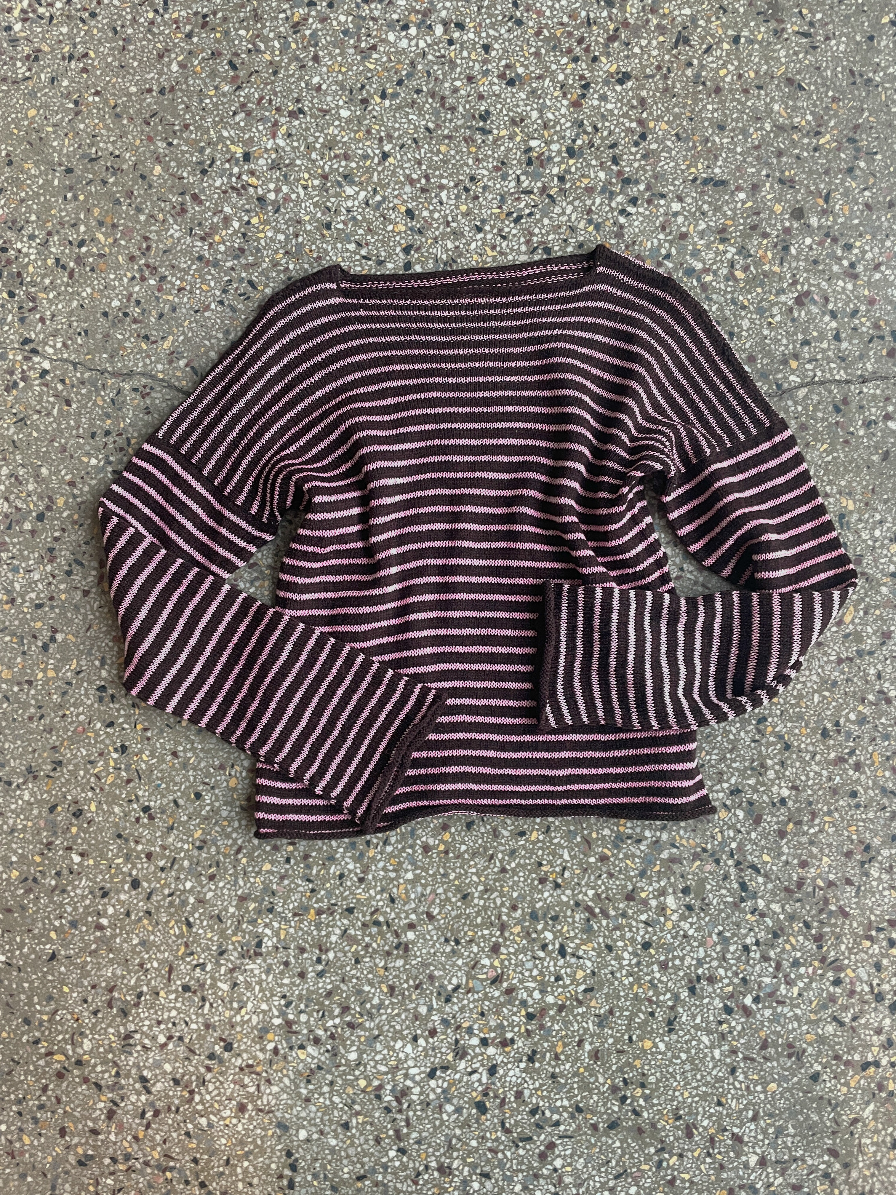 Stripey brown/pink slouch pullover