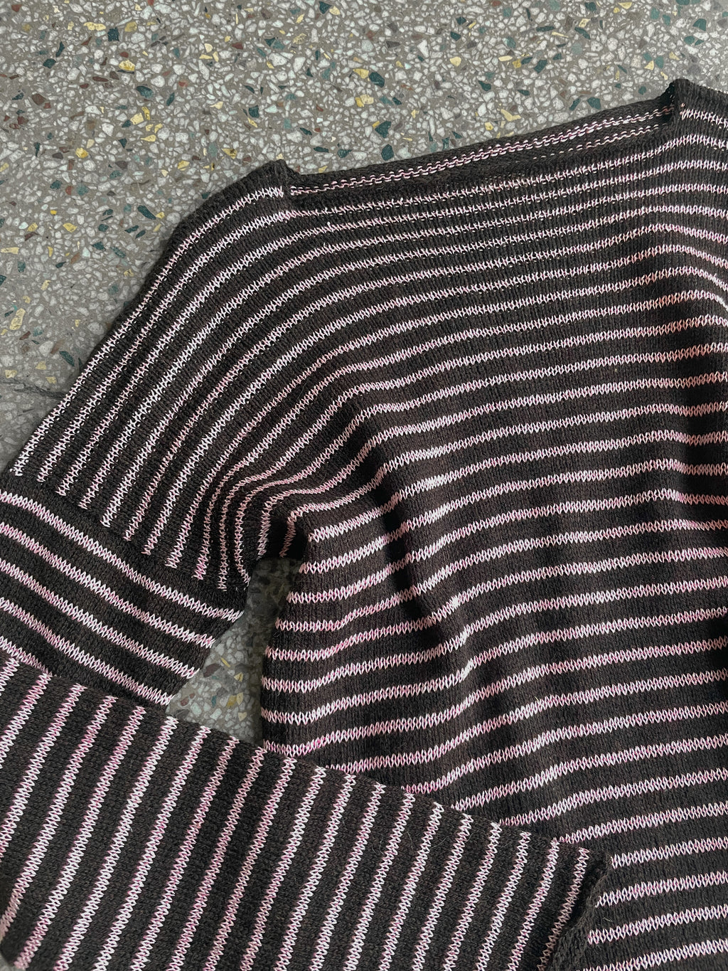 Stripey brown/pink slouch pullover