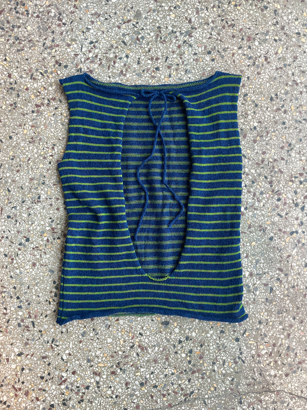 Stripey open back slouch top