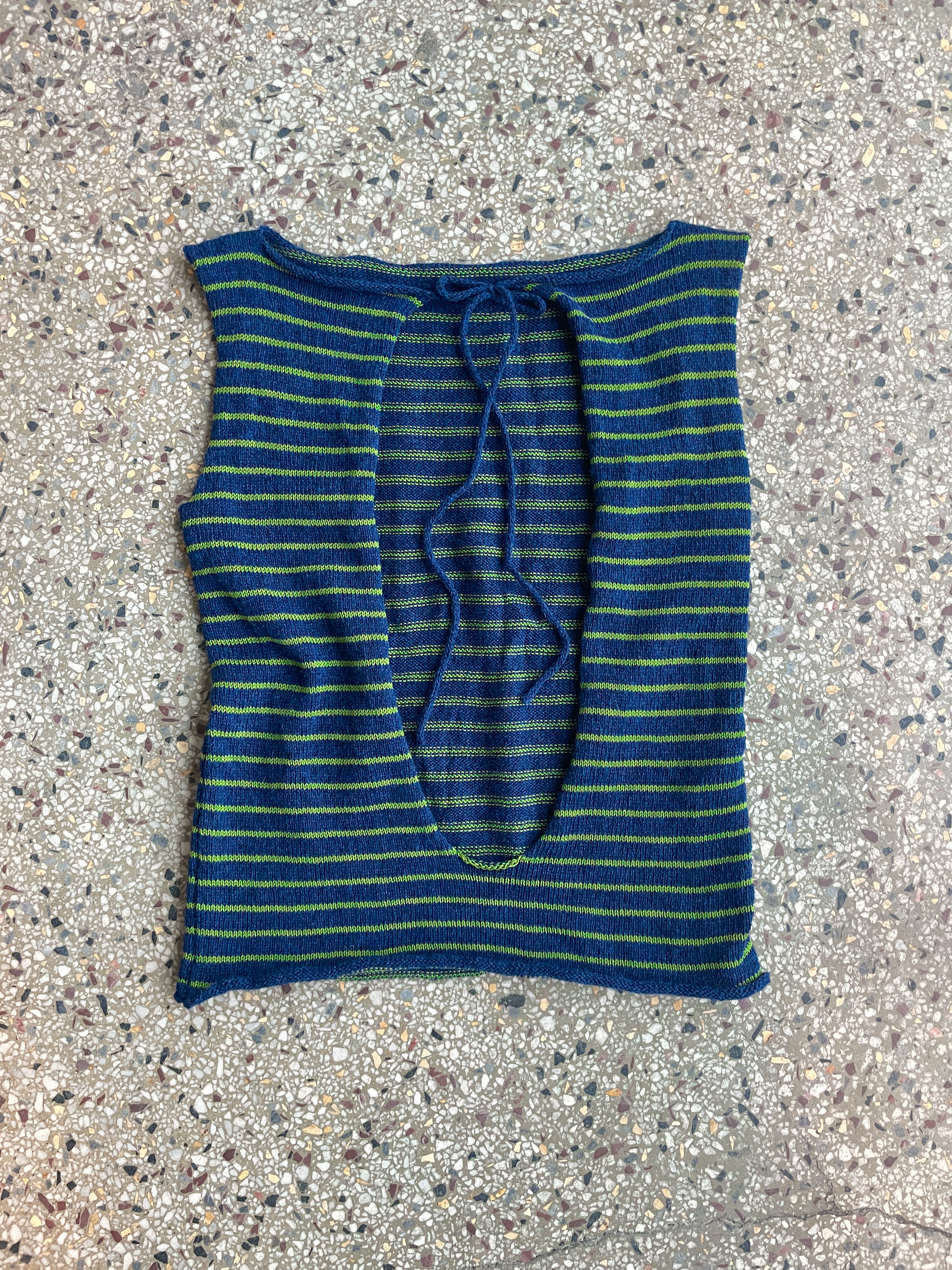 Stripey open back slouch top