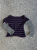 Stripey pullover purple/black&white