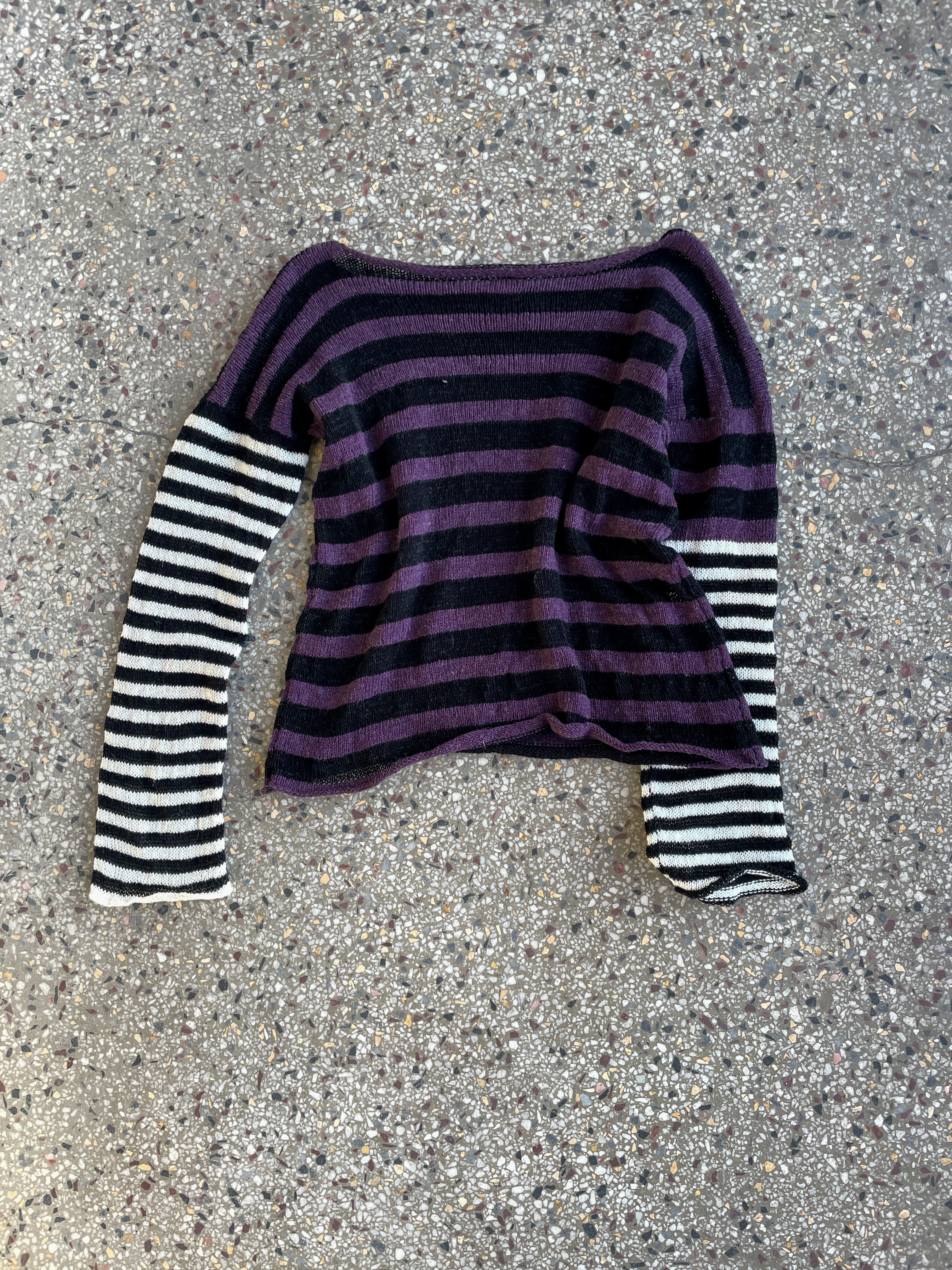 Stripey pullover purple/black&white