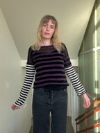 Stripey pullover purple/black&white