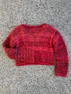 Chunky red scrap sweater