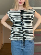 Stripey tie top | SAMPLE SALE