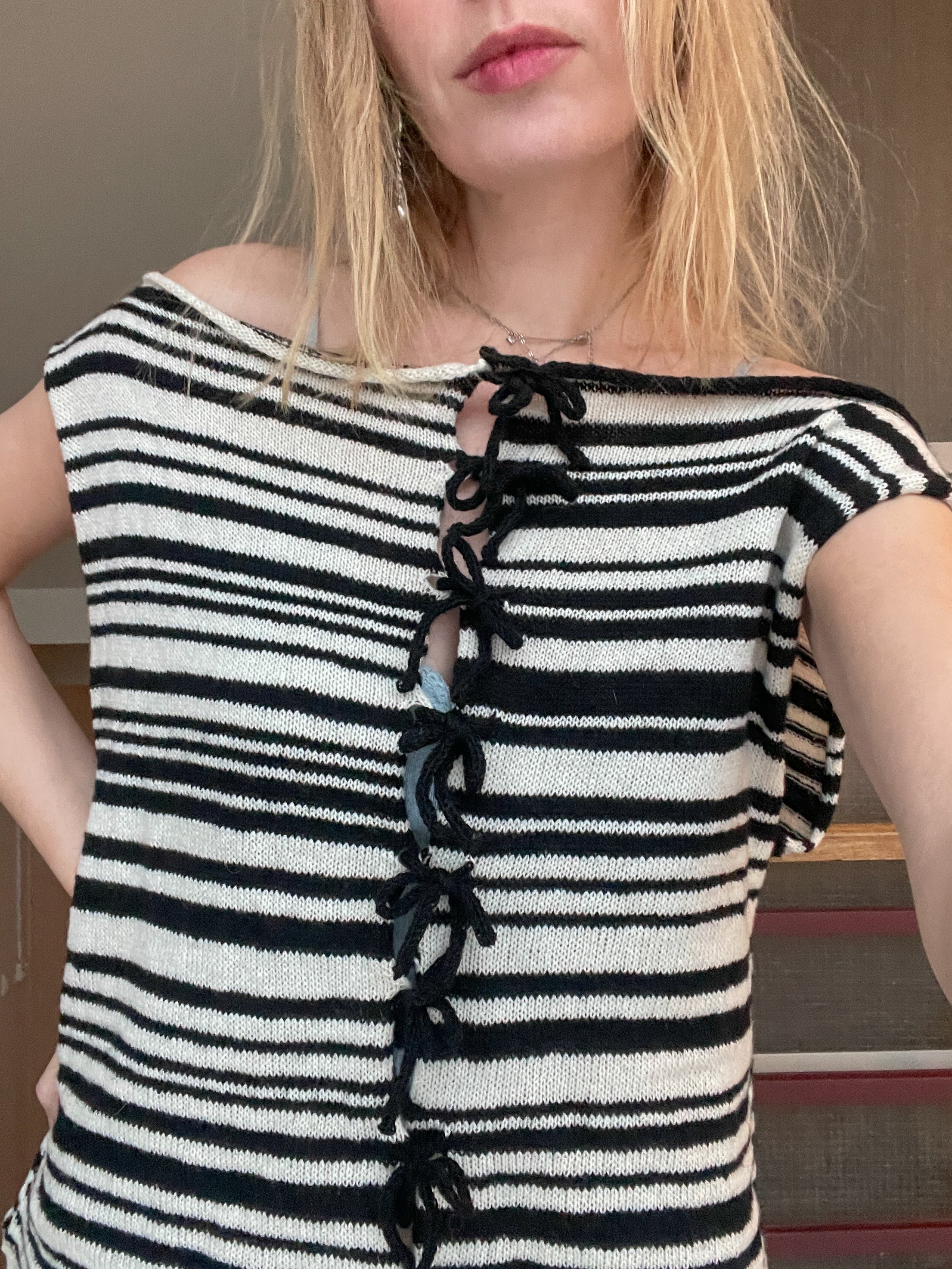 Stripey tie top | SAMPLE SALE