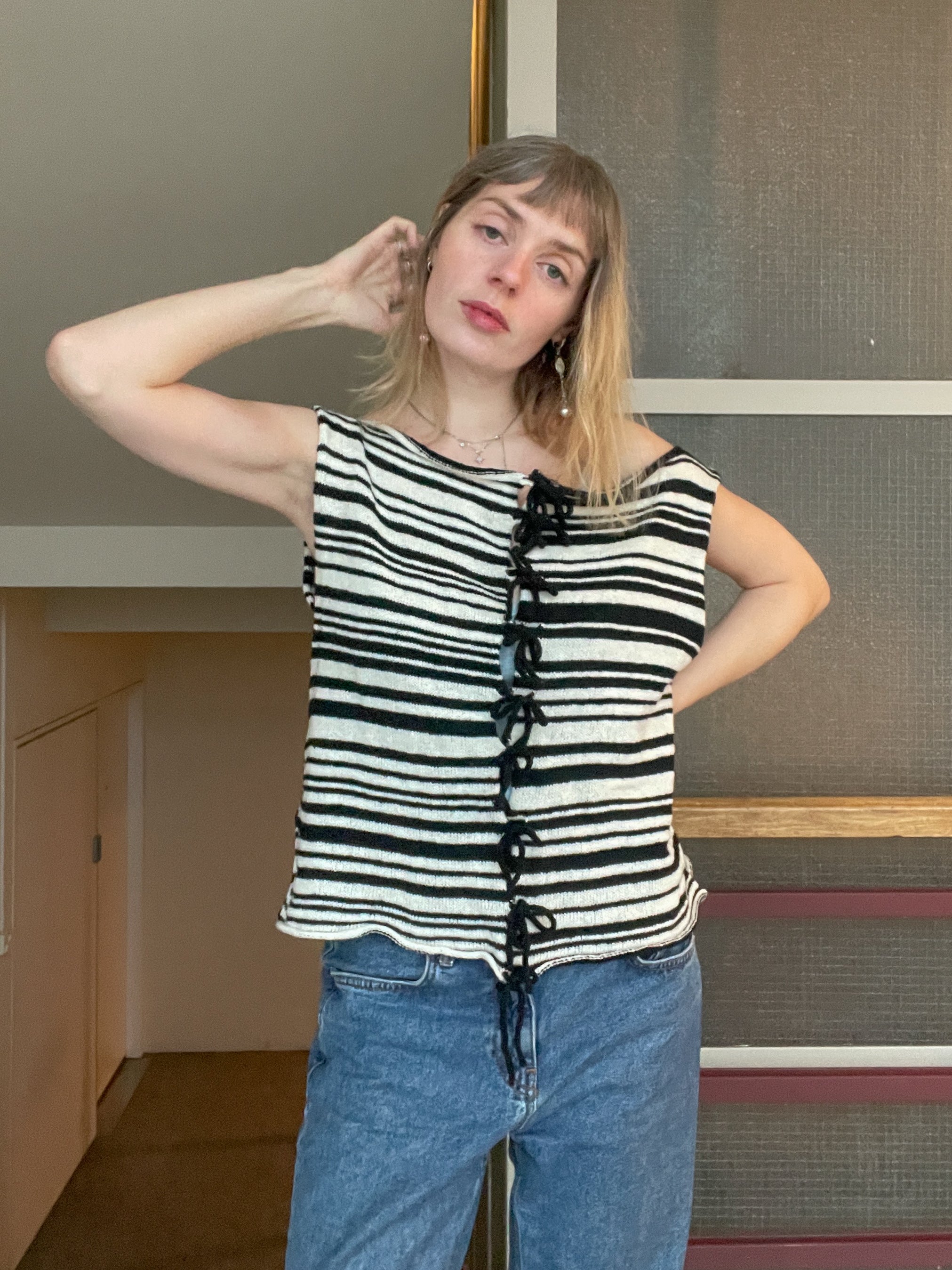Stripey tie top | SAMPLE SALE